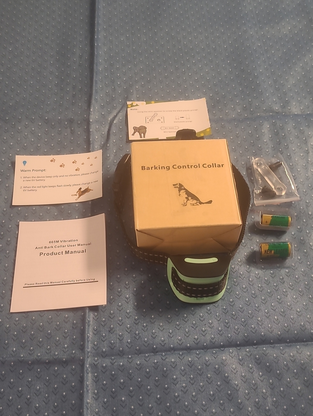 Barking Control Collar with Green Accents